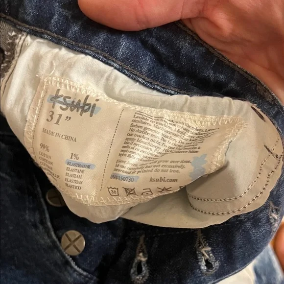 Ksubi Distressed Blue Skinny Jeans
